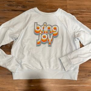 Back When by Anthropologie bring joy pale blue graphic sweatshirt Size Small